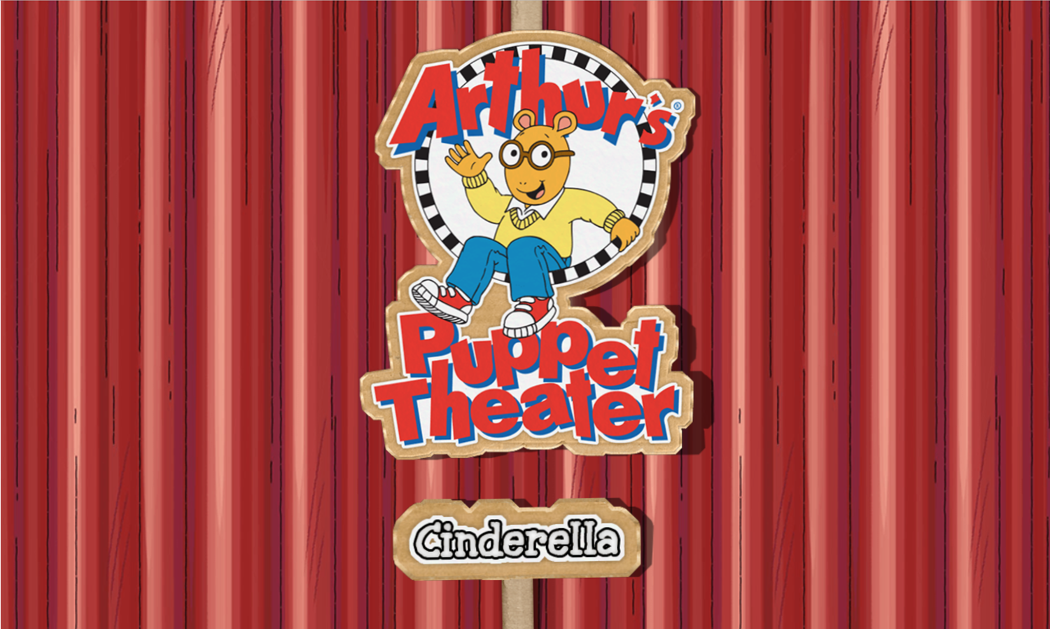 Arthur's Puppet Theater Cinderella Game Welcome Screen Screenshot.