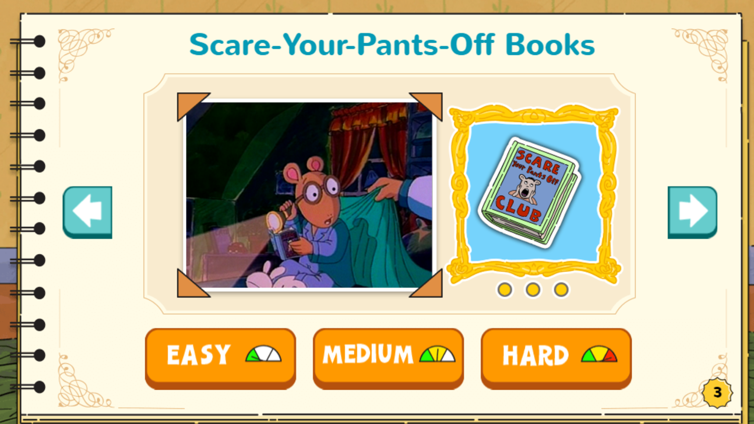 Arthur's Top 20 Game Scare Your Pants Off Books Completed Screenshot.