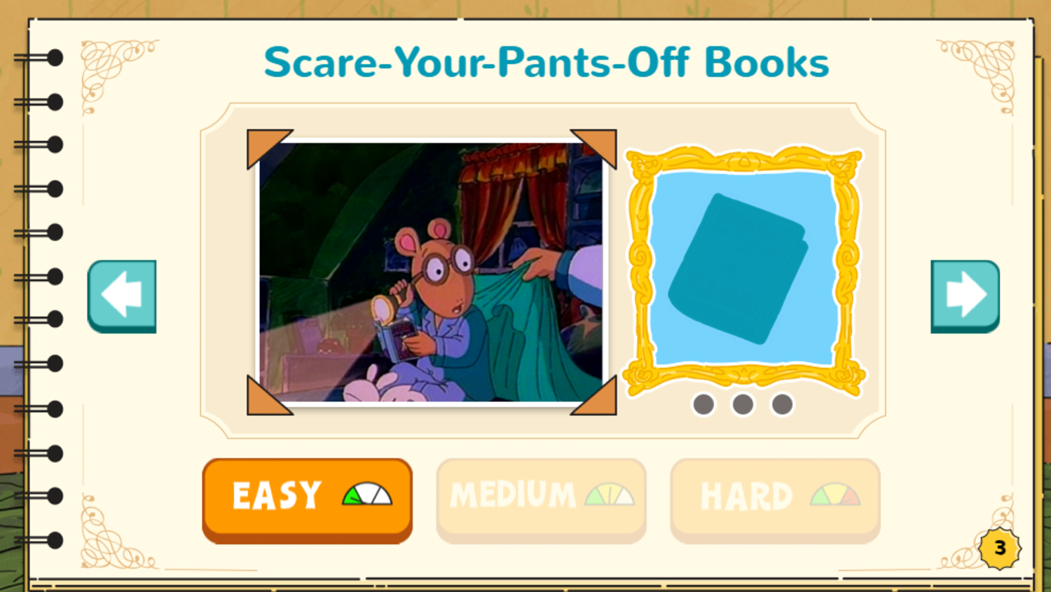 Arthur's Top 20 Game Scare Your Pants Off Books Screenshot.