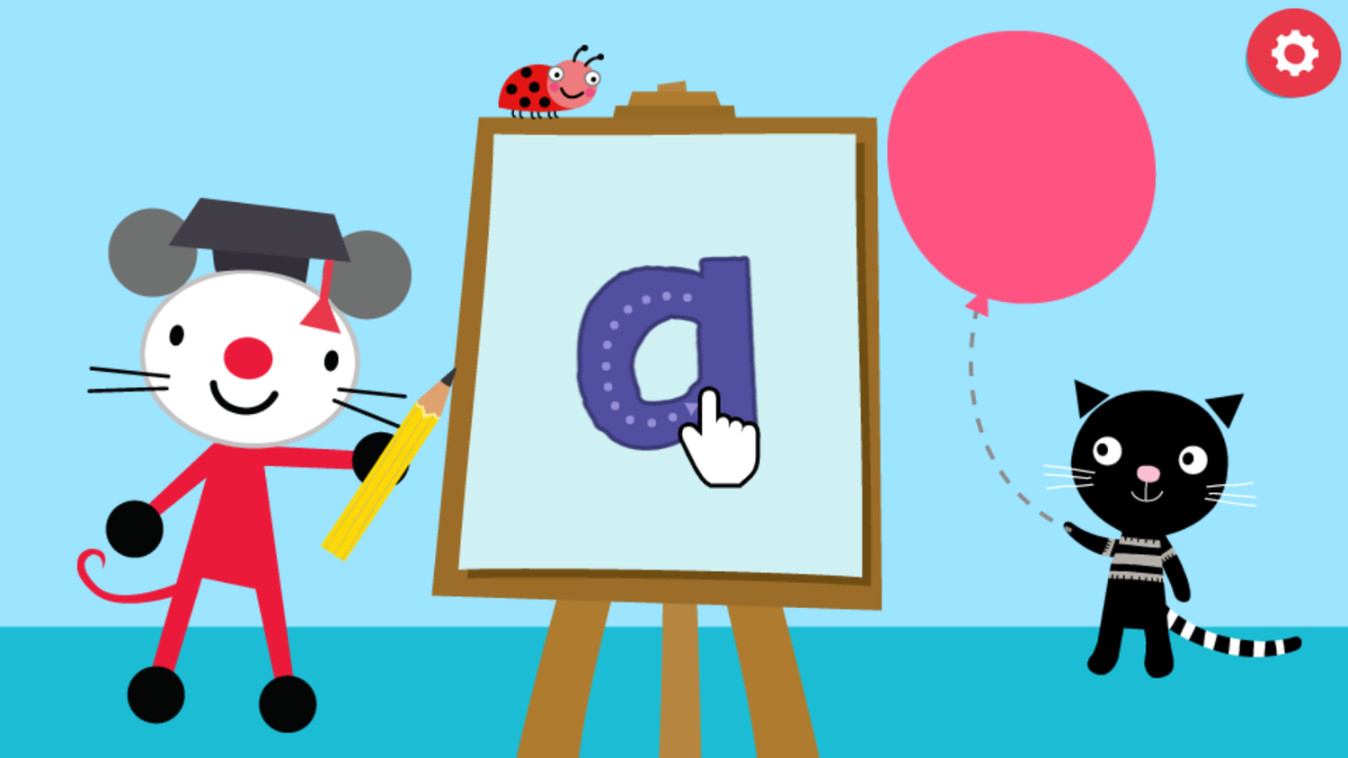 Arty Mouse and Friends Learn ABC Game Level Start Screenshot.