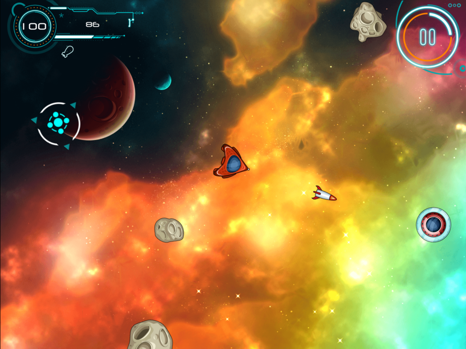 Asteroids Crusher Game Play Screenshot.