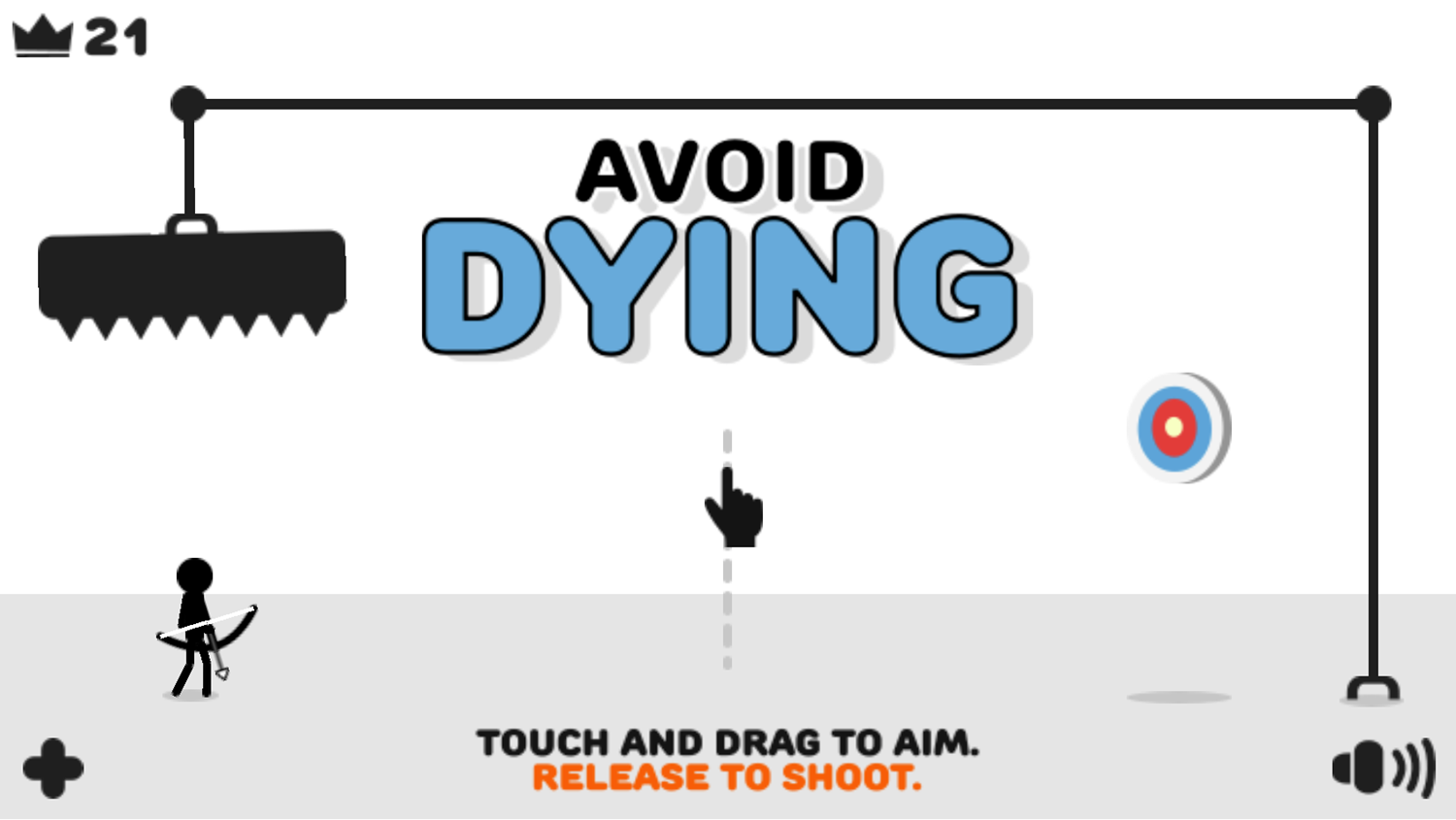 Avoid Dying Game Welcome Screen Screenshot.