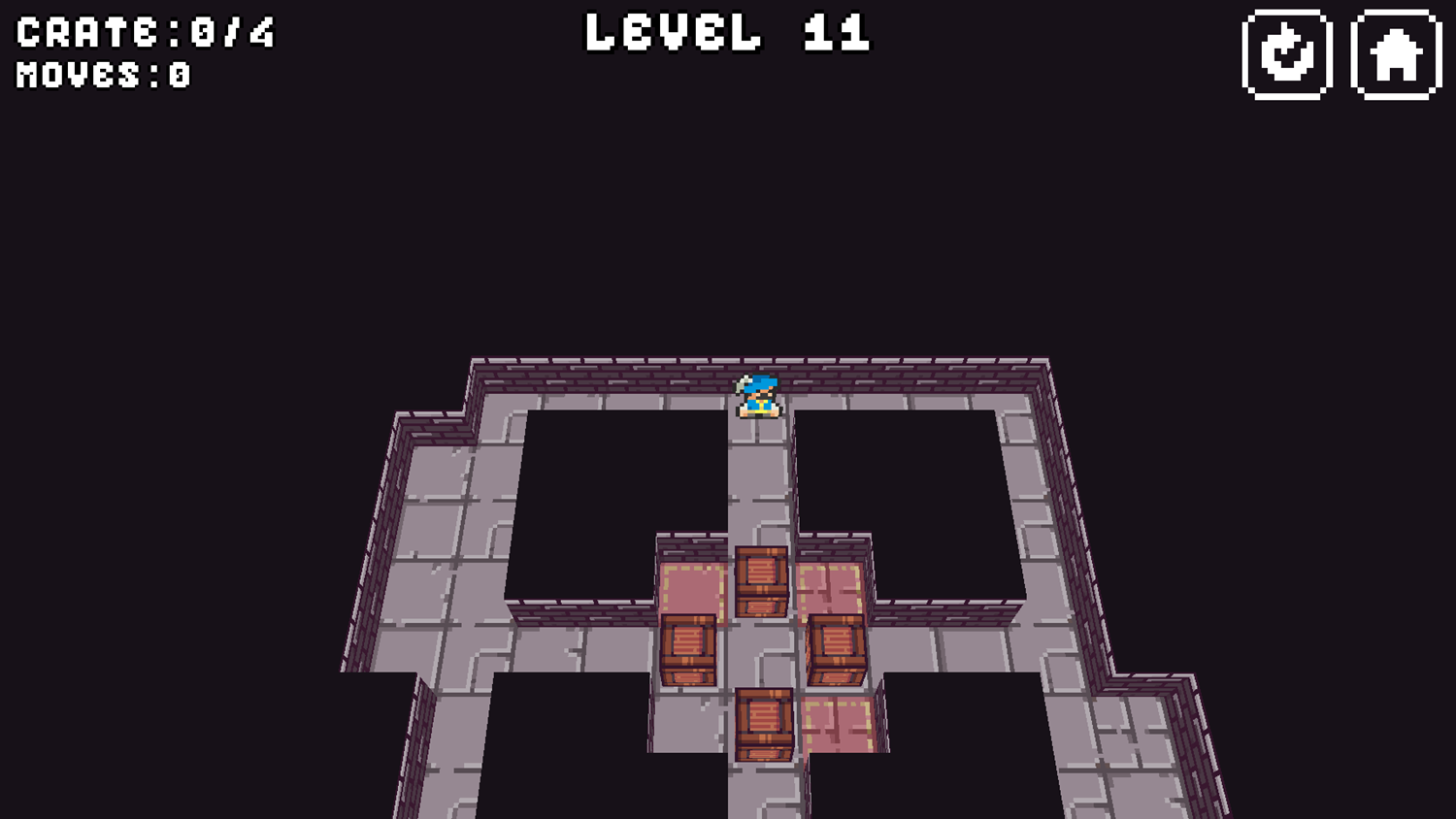 Axel Dungeon Sokoban Game Level Progress Screenshot.