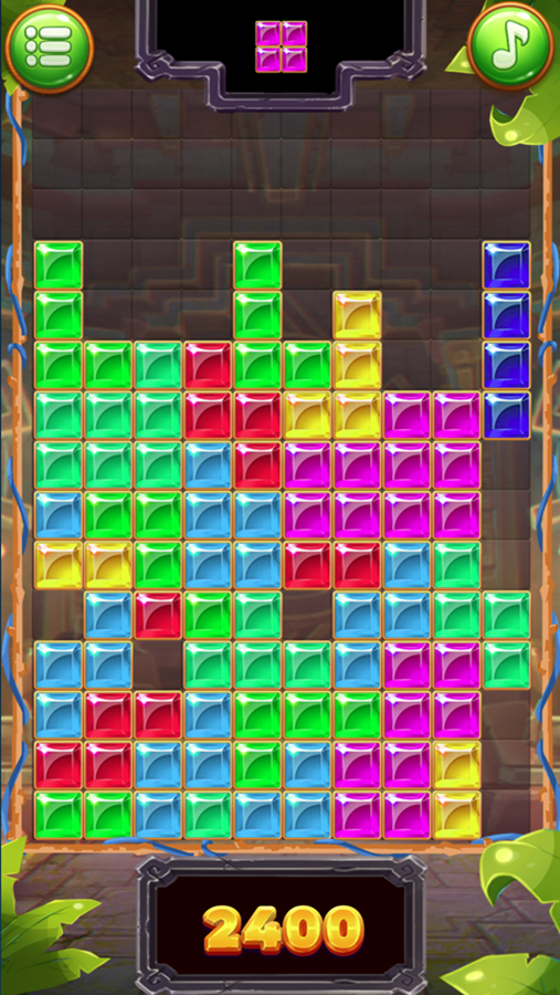 Aztec Treasure Game Tetris Screenshot.