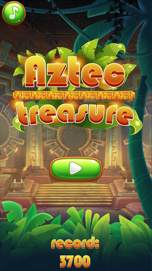 Aztec Treasure Game Welcome Screen Screenshot.