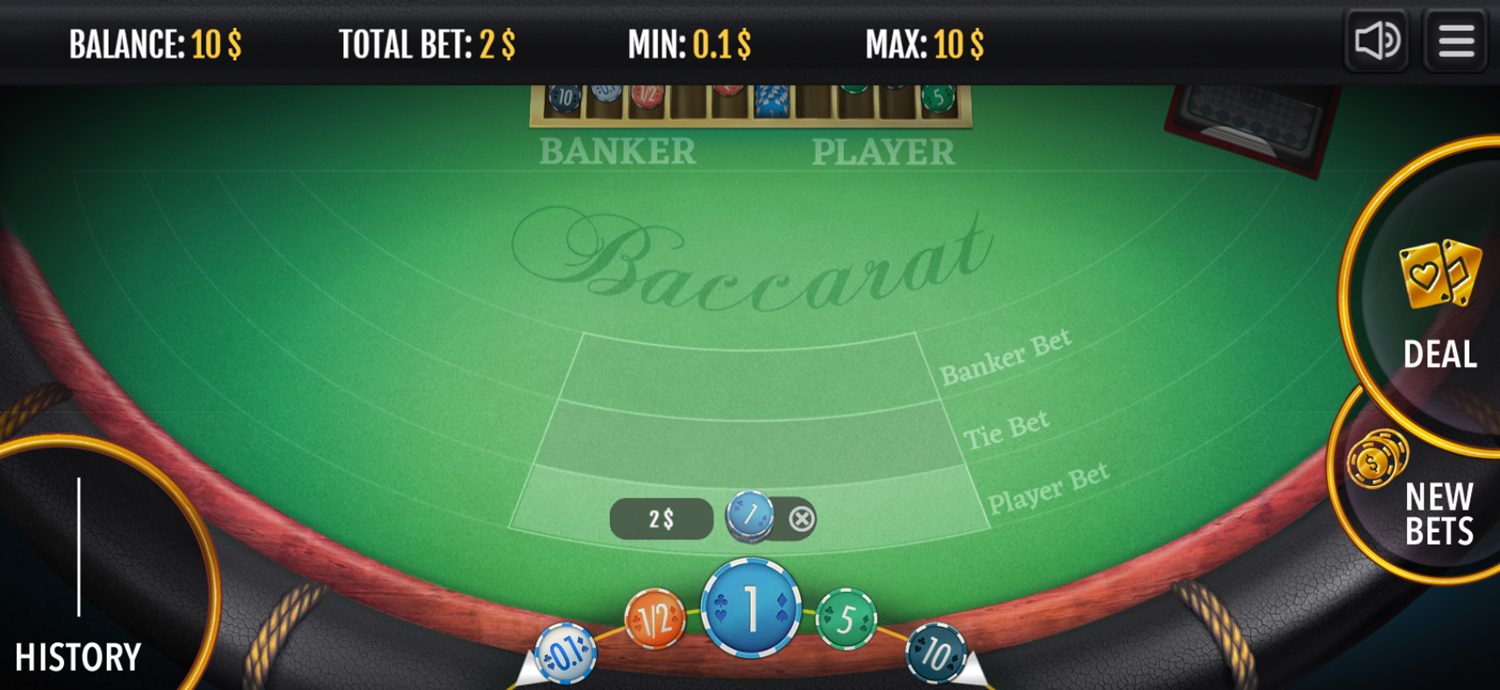 Baccarat Game Add Bet Screenshot.