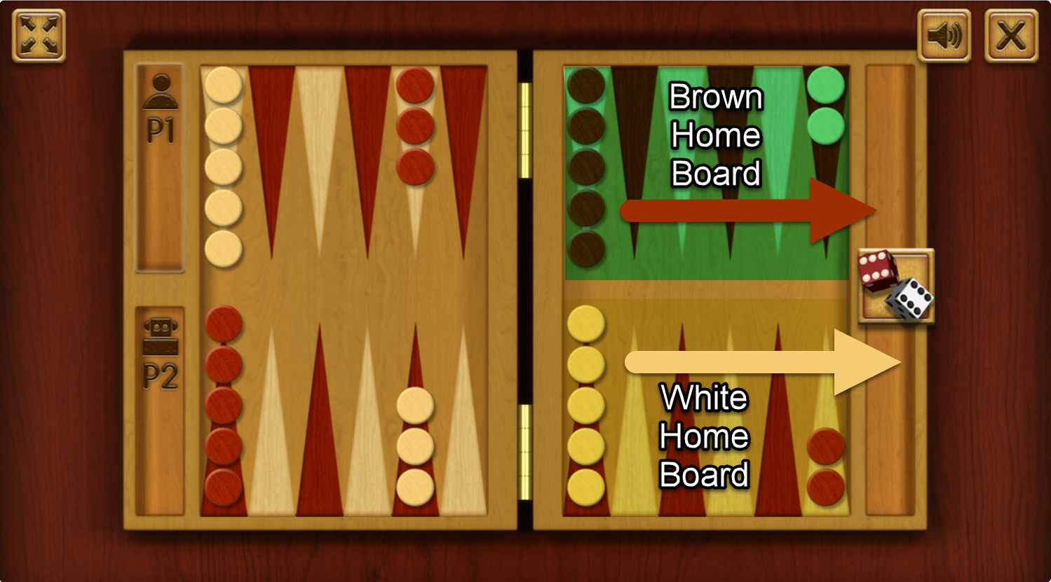 Backgammon Board Final Quadrant Home Board.
