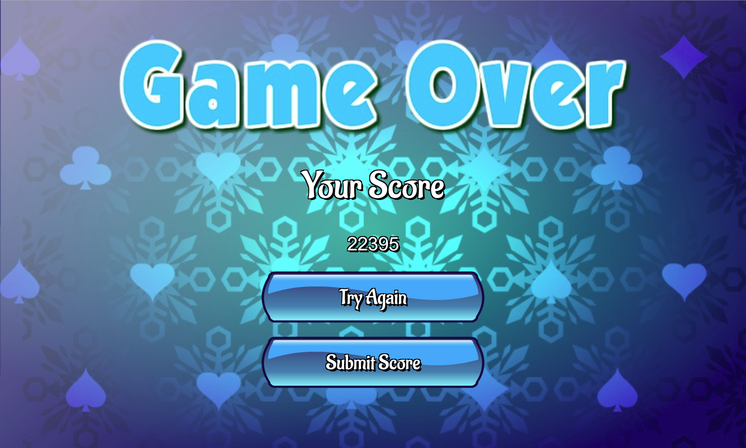 Baker's Game Game Over Screen Screenshot.