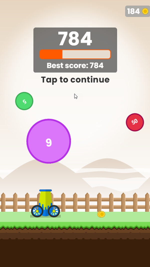 Ball Blaster Game Best Score Screenshot.