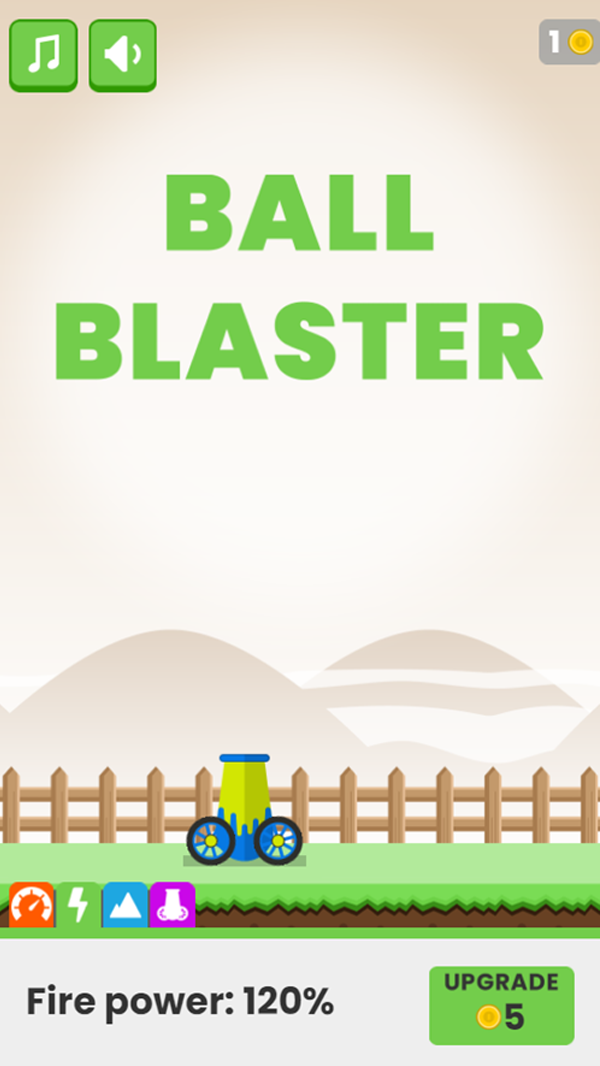 Ball Blaster Game Fire Power Upgrade Screenshot.