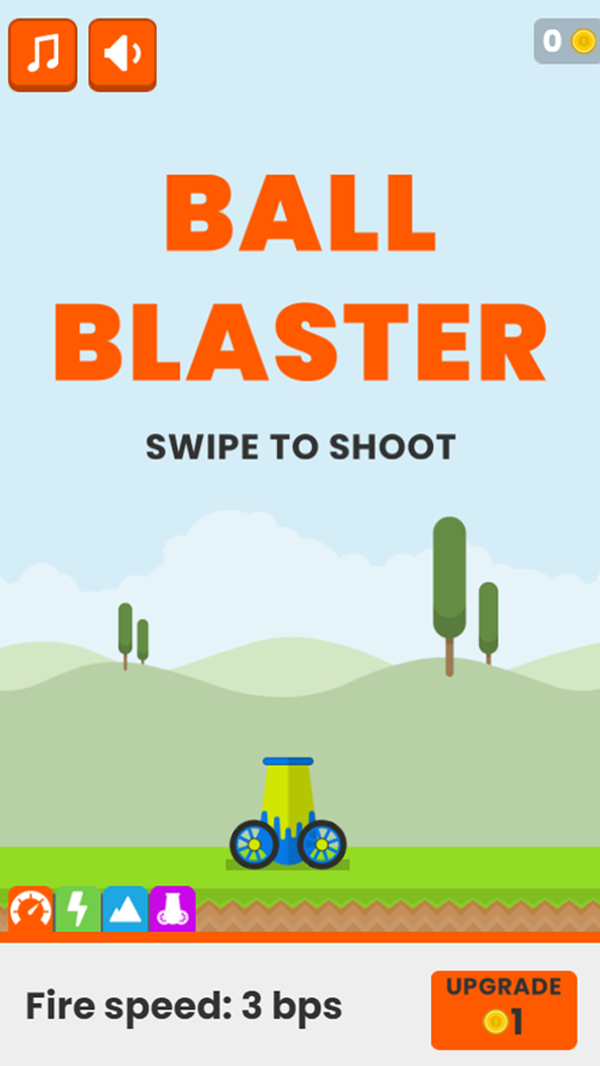 Ball Blaster Welcome Screen Screenshot.