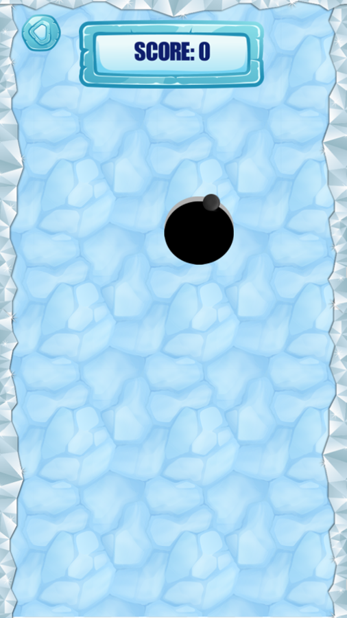 Ball In The Ice Hole Game Play Screenshot.