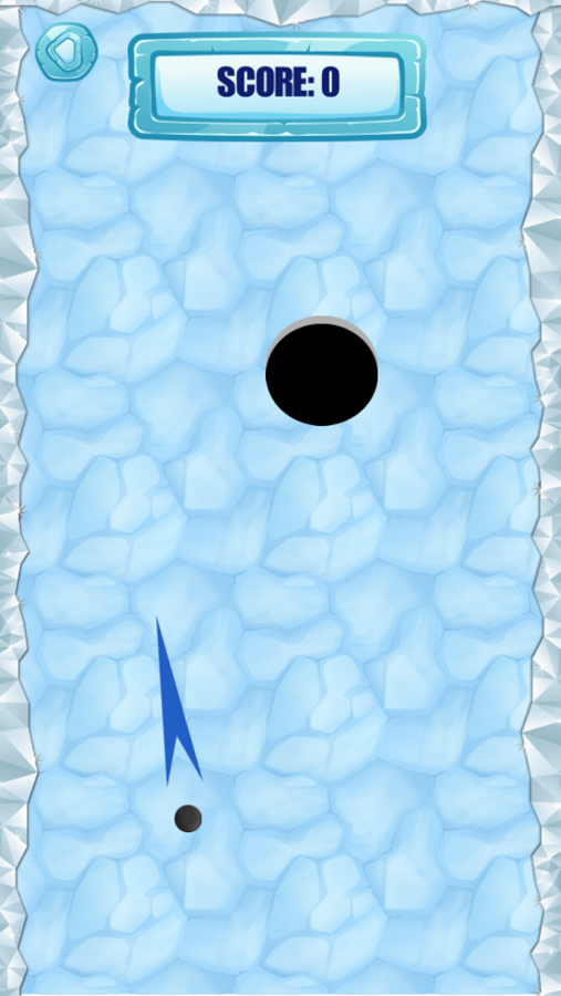 Ball In The Ice Hole Game Start Screenshot.