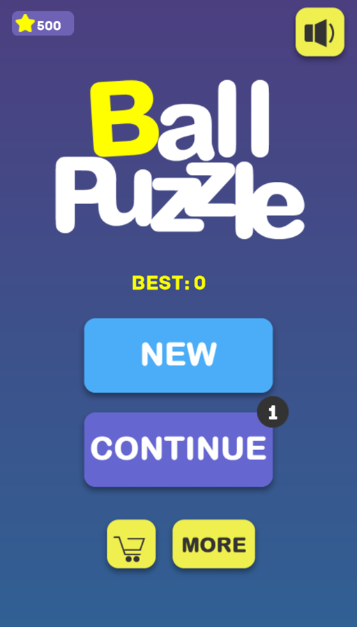 Ball Puzzle Game Welcome Screen Screenshot.