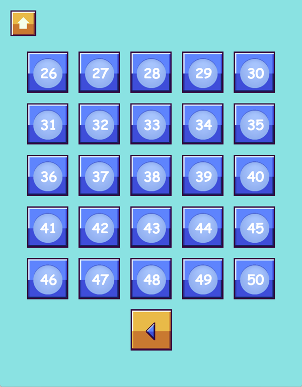 Ball Toss Puzzle Game Second Level Select Screen Screenshot.