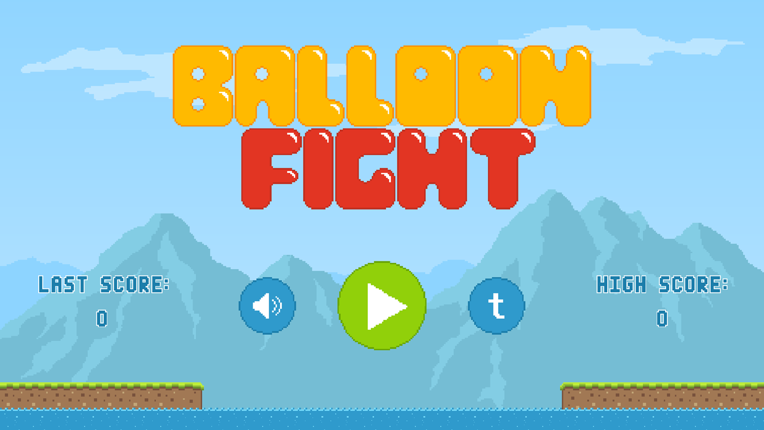 Balloon Fight Game Welcome Screen Screenshot.