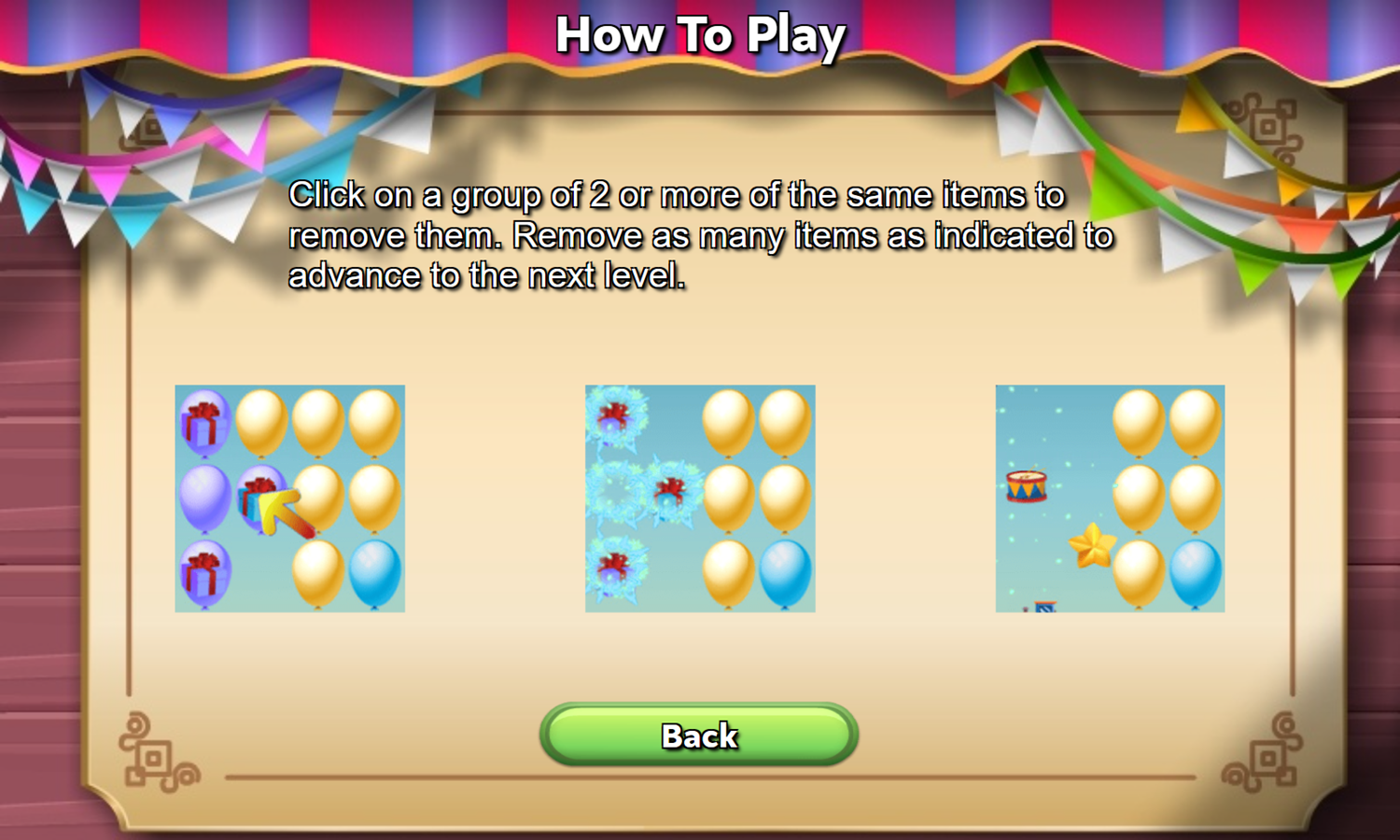 Balloon Pop Game How To Play Screenshot.