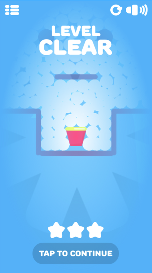 Balls Burst Game Level Clear Screen Screenshot.