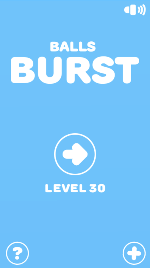 Balls Burst Game Welcome Screen Screenshot.