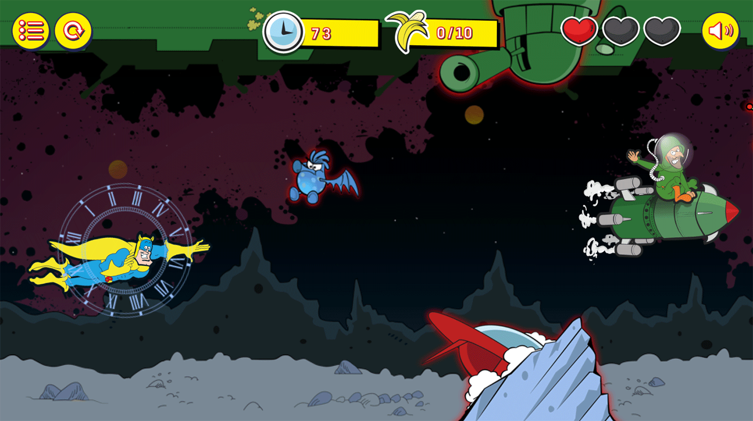 Bananaman Chase in Space Game Screenshot.