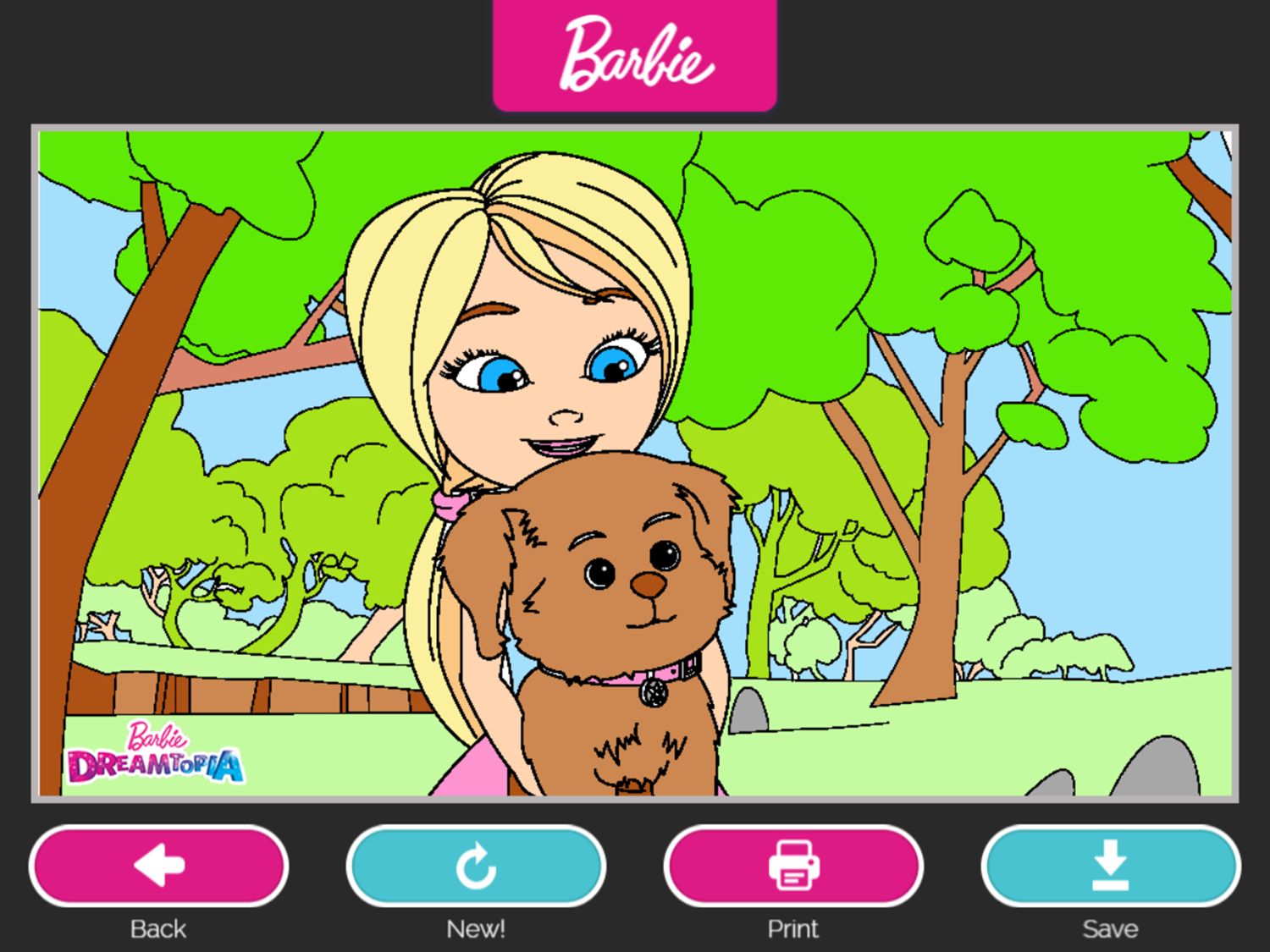 Barbie Coloring Creations Game Save Artwork Screenshot.