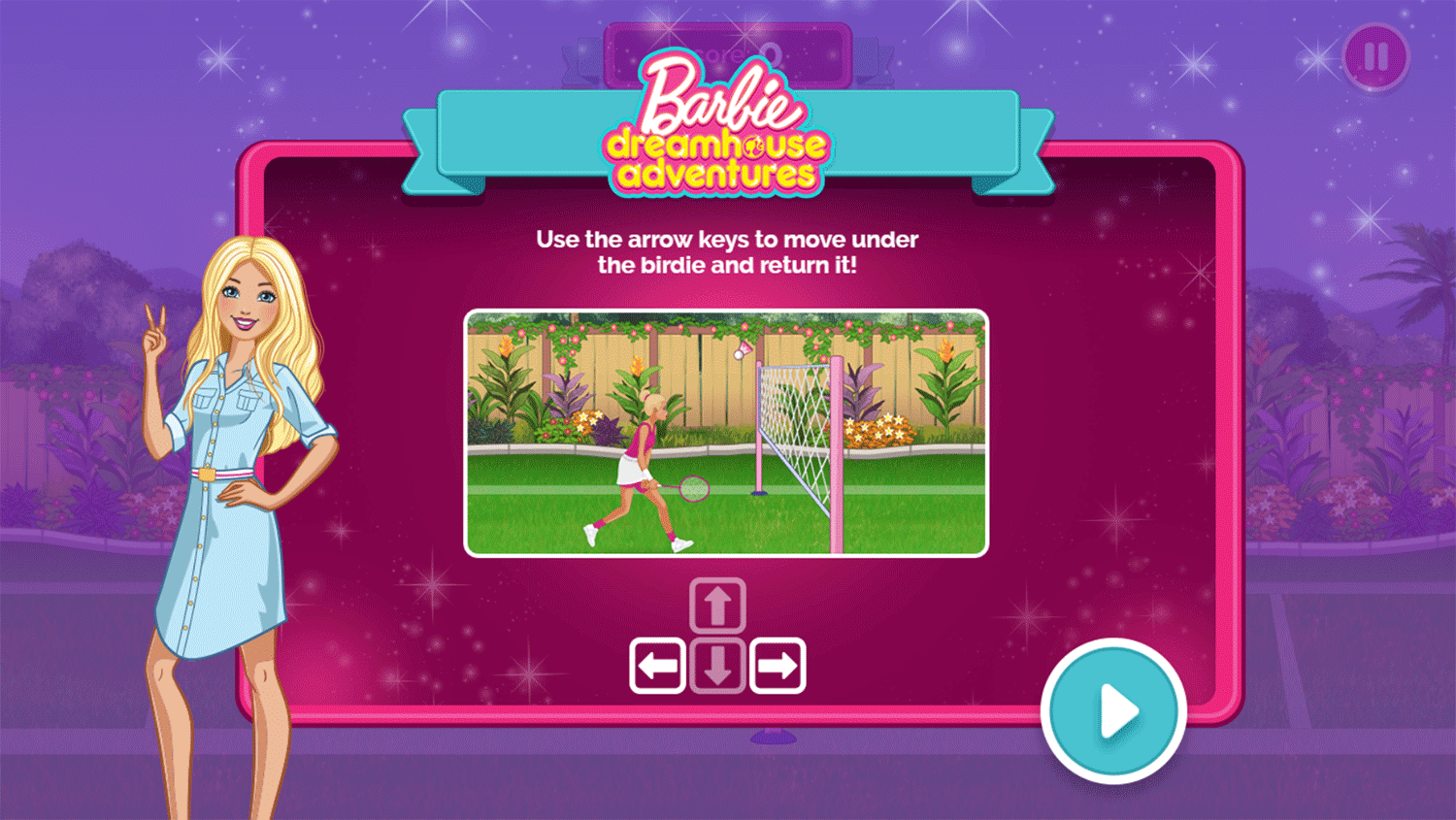 Barbie Dreamhouse Adventure Badminton with Barbie Game How To Play Screenshot.
