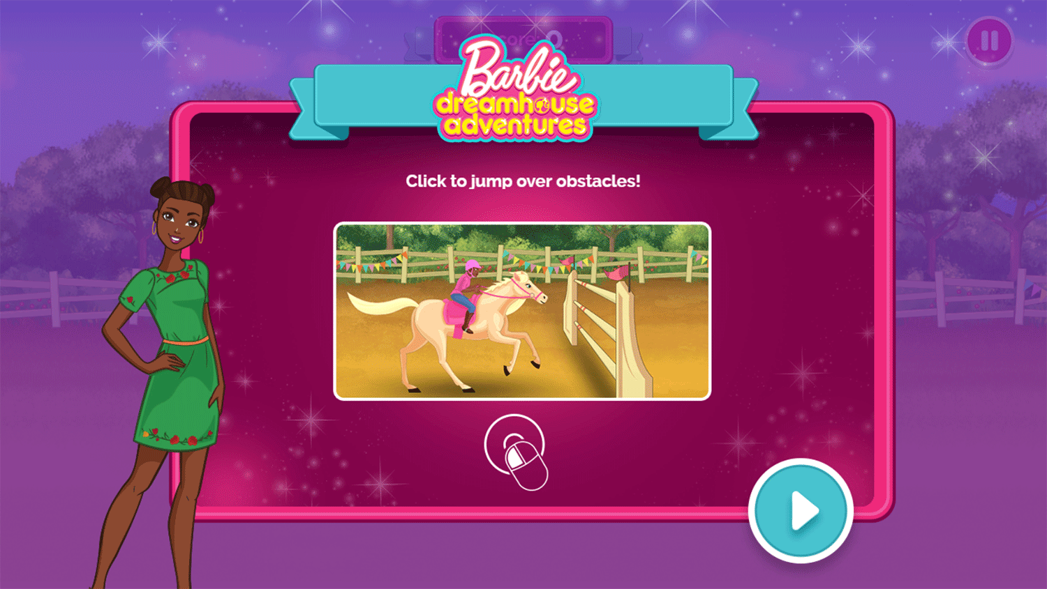 Barbie Dreamhouse Adventure Horse Riding with Nikki Game How To Play Screenshot.