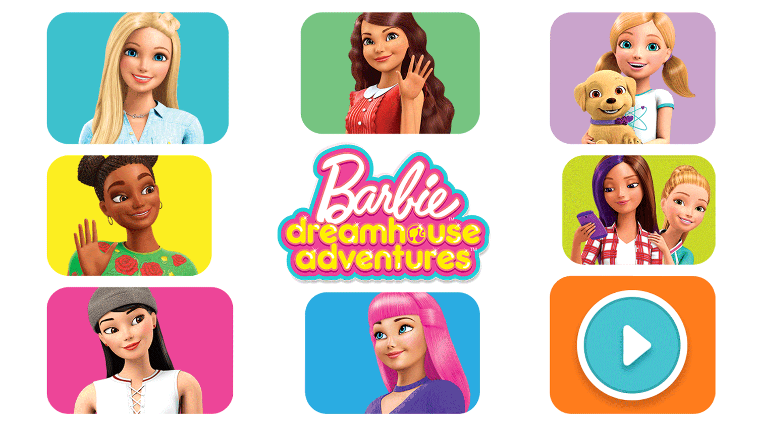 Barbie Dreamhouse Adventure Game Welcome Screen Screenshot.