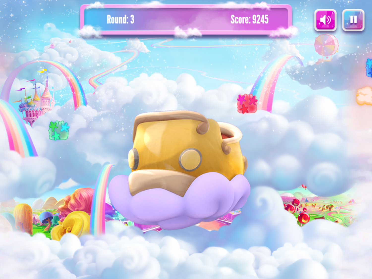 Barbie Dreamtopia Rainbow Cove Cloud Creations Game Level Complete Screenshot.