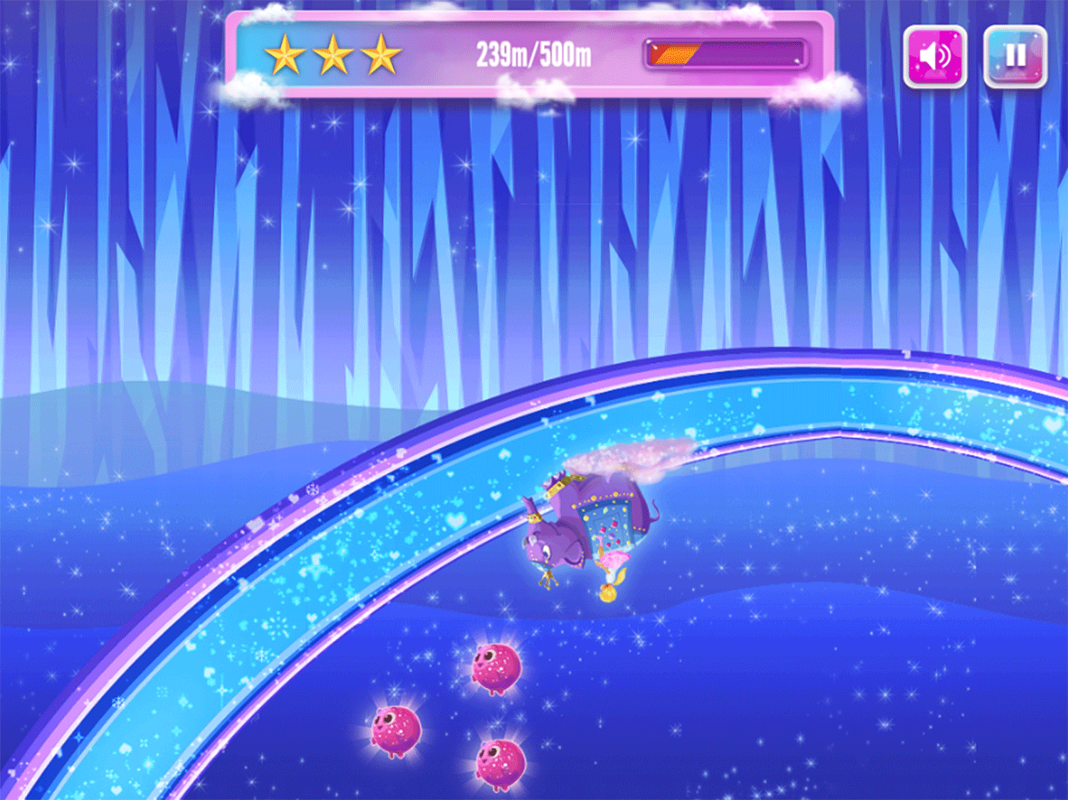 Barbie Dreamtopia Sparkle Mountain Royal Ride Game Screenshot.