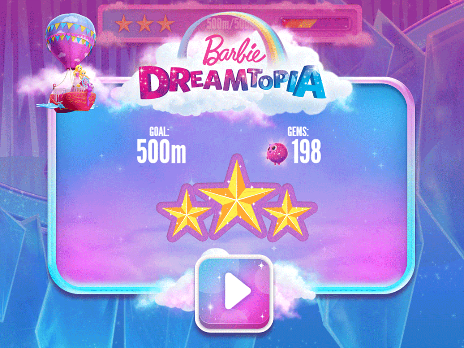 Barbie Dreamtopia Sparkle Mountain Royal Ride Game Score Screenshot.