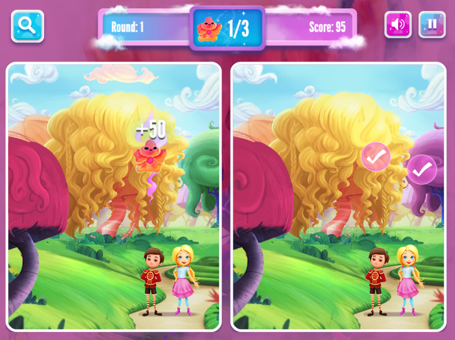 Barbie Wispy Forest Spot the Difference Game 2nd Difference Screenshot.