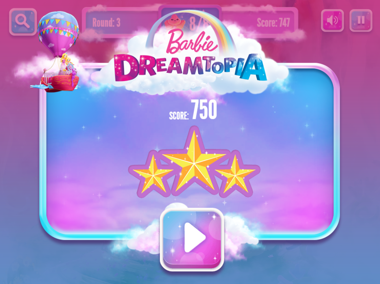 Barbie Wispy Forest Spot the Difference Game Score Screenshot.