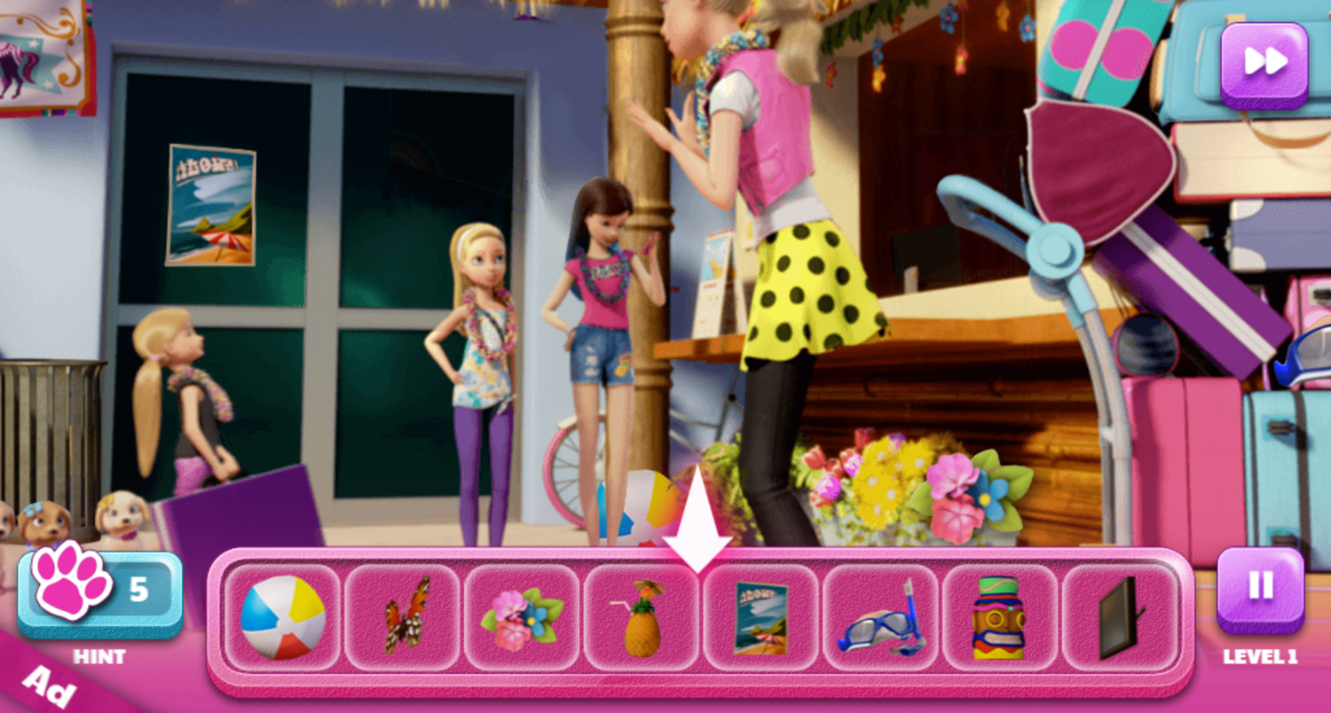 Barbie Great Puppy Treasure Hunt Game Items To Find Screenshot.