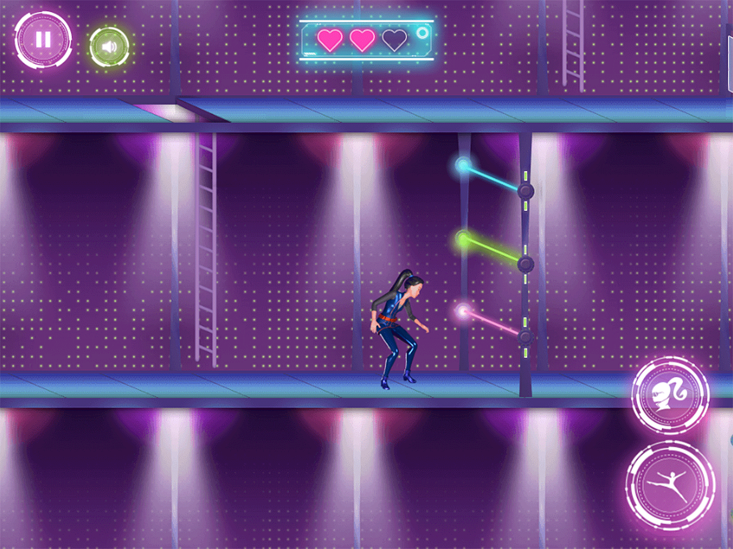Barbie Spy Squad Academy Game Laser Sneaking Game Screenshot.