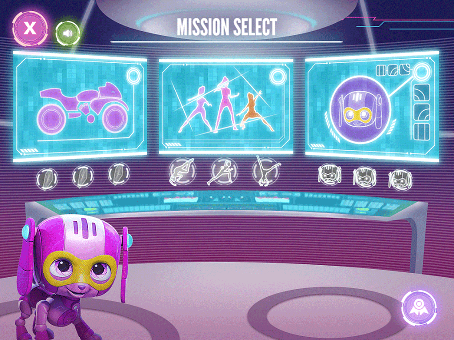 Barbie Spy Squad Academy Game Mission Select Screenshot.
