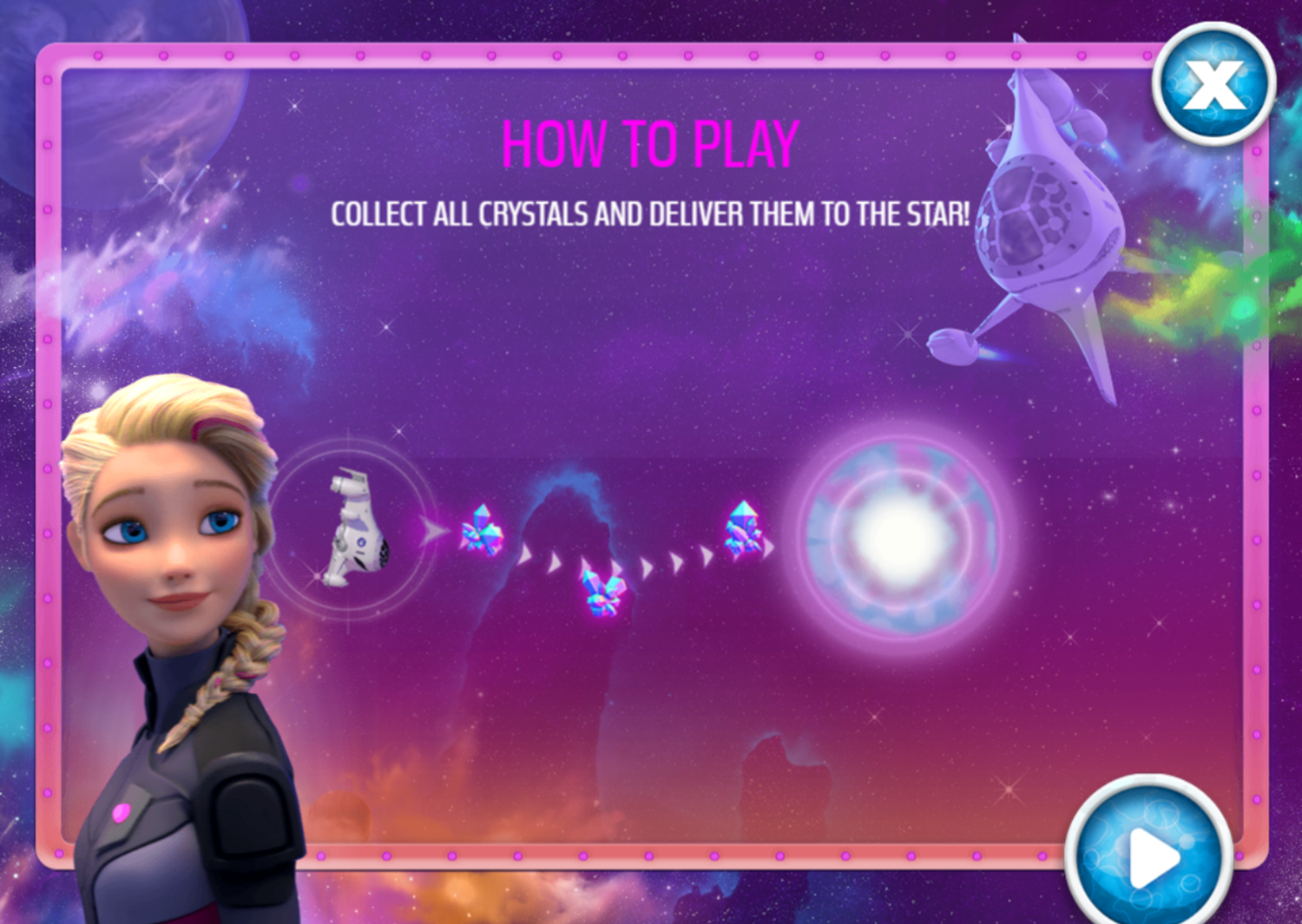 Barbie Star Light Adventure Game How To Play Screenshot.