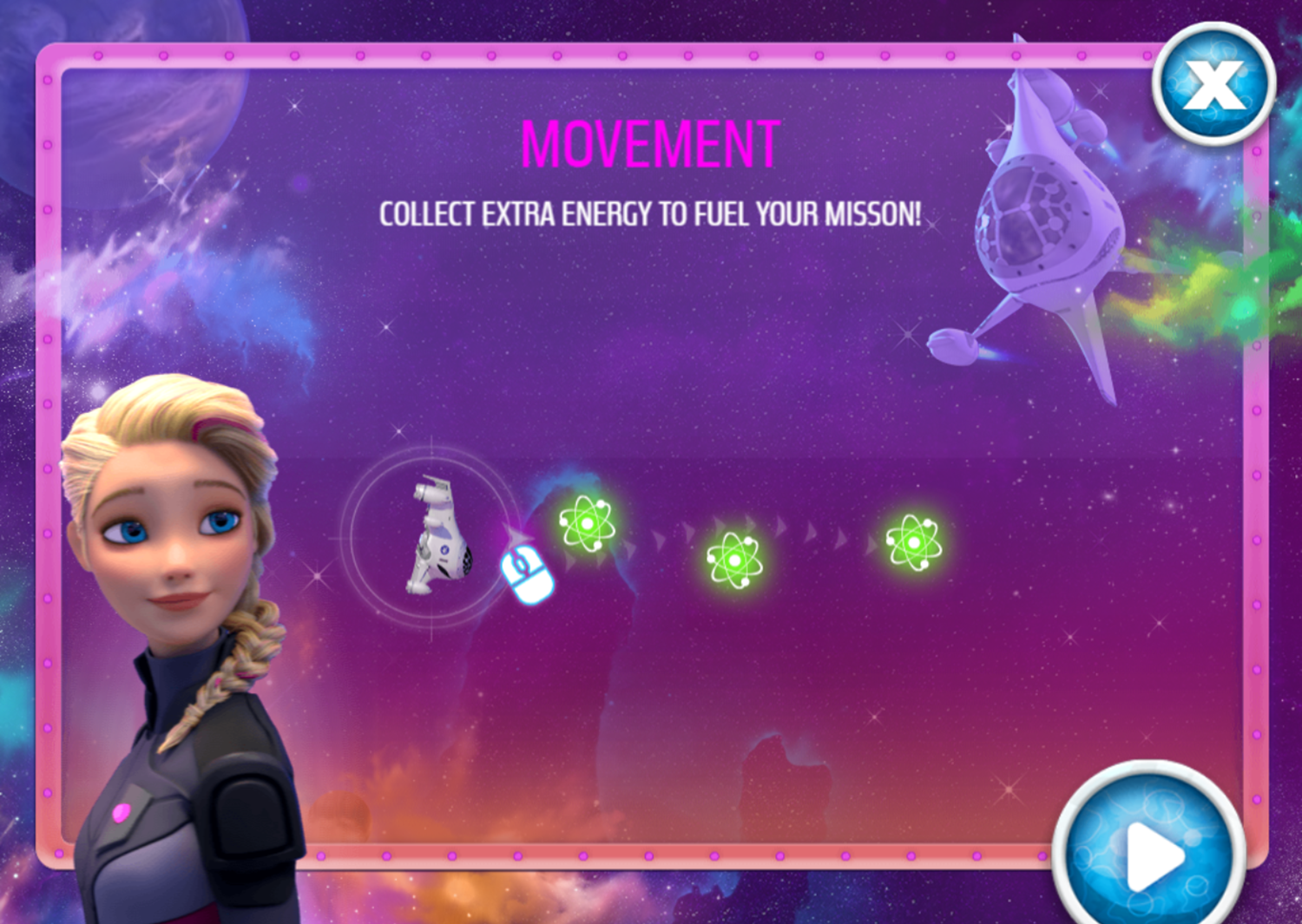 Barbie Star Light Adventure Game Movement Screenshot.