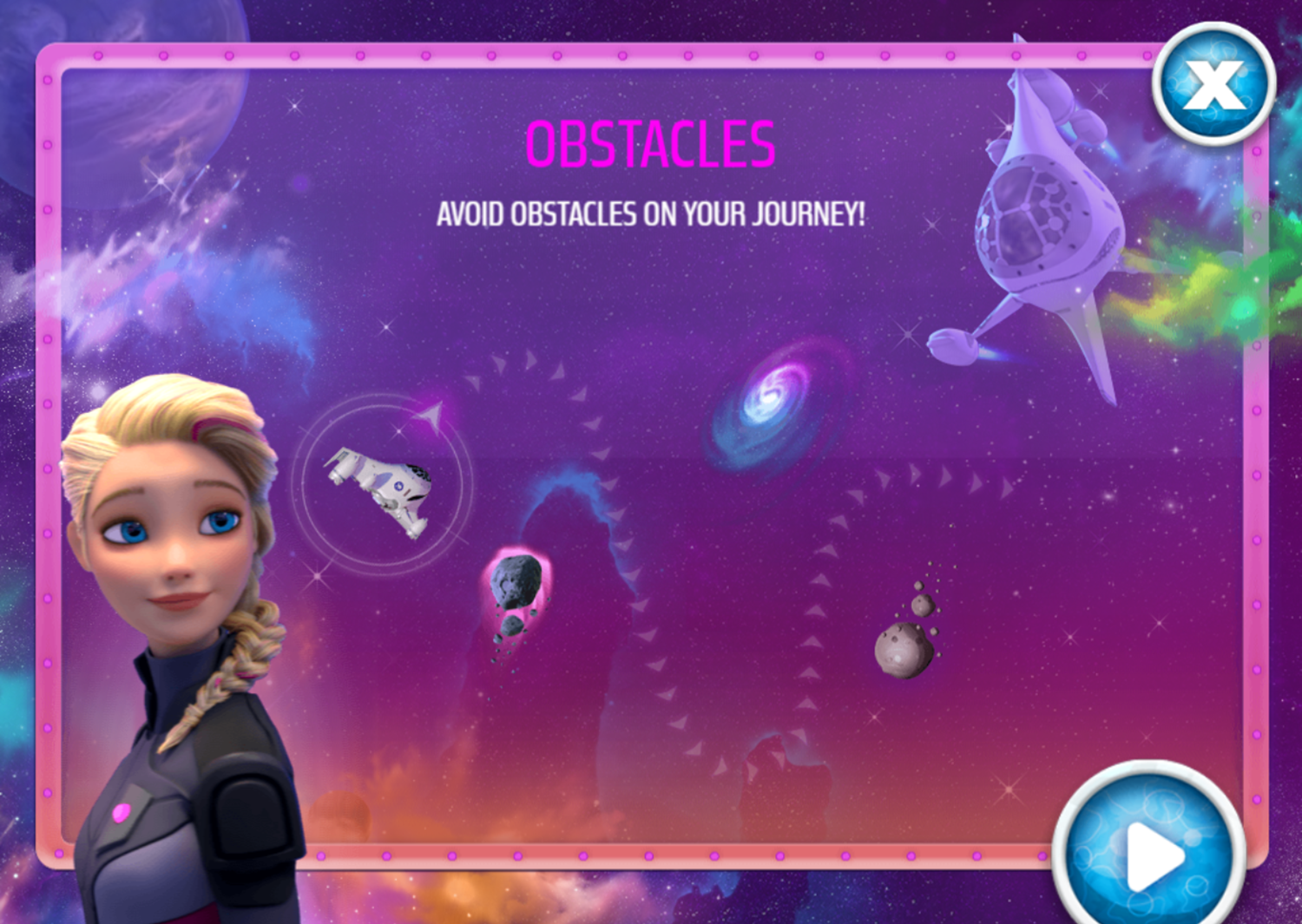Barbie Star Light Adventure Game Obstacles Screenshot.
