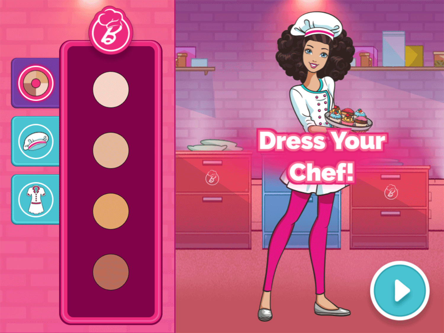 Barbie You Can Be a Chef Game Dress Your Chef Screenshot.