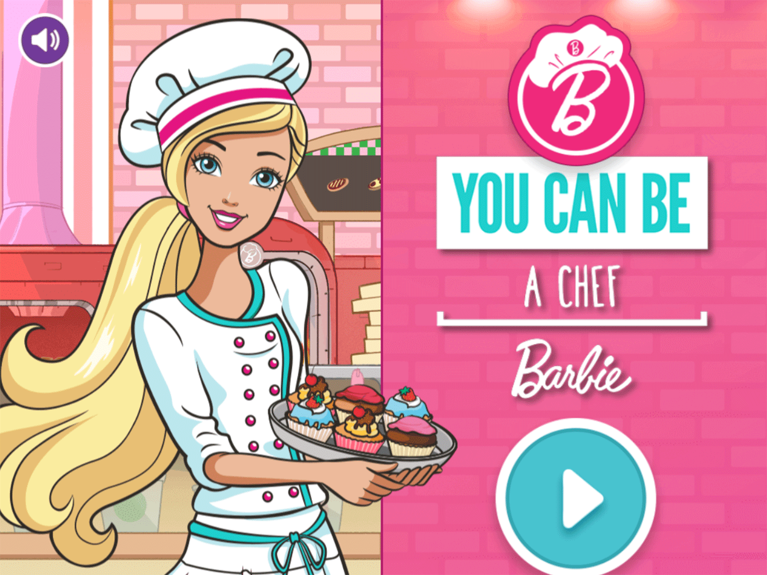 Barbie You Can Be a Chef Game Welcome Screen Screenshot.