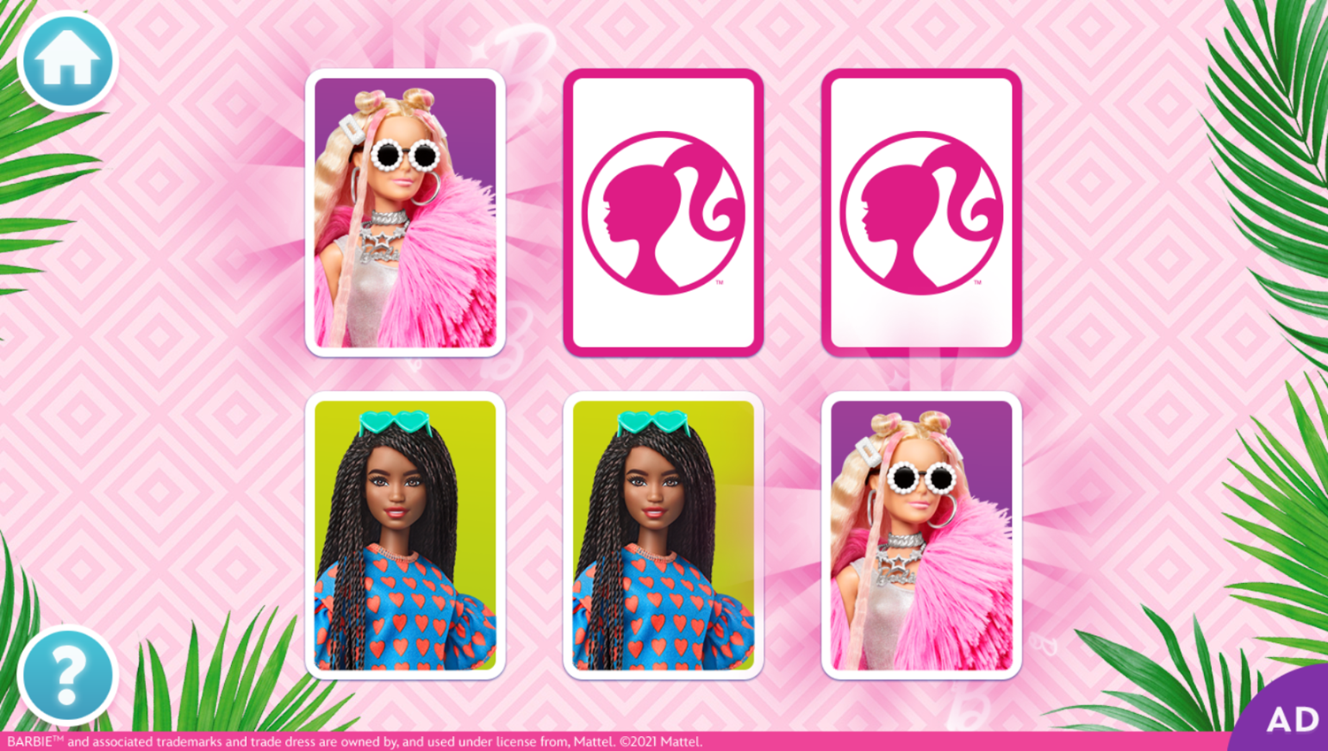 Barbie You Can Be Anything Matching Game Play Screenshot.