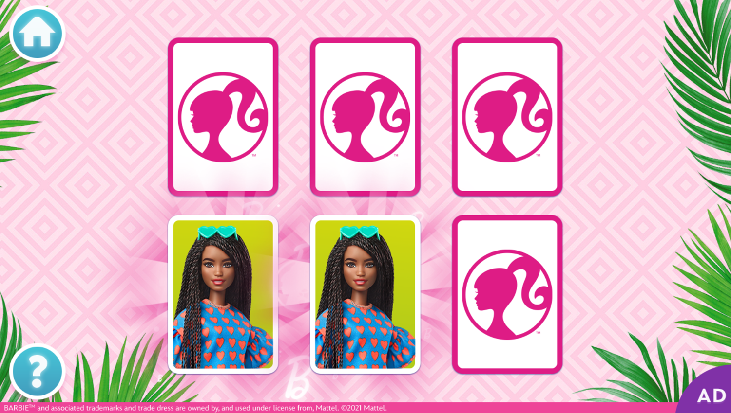 Barbie You Can Be Anything Matching Game Match Cards Screenshot.