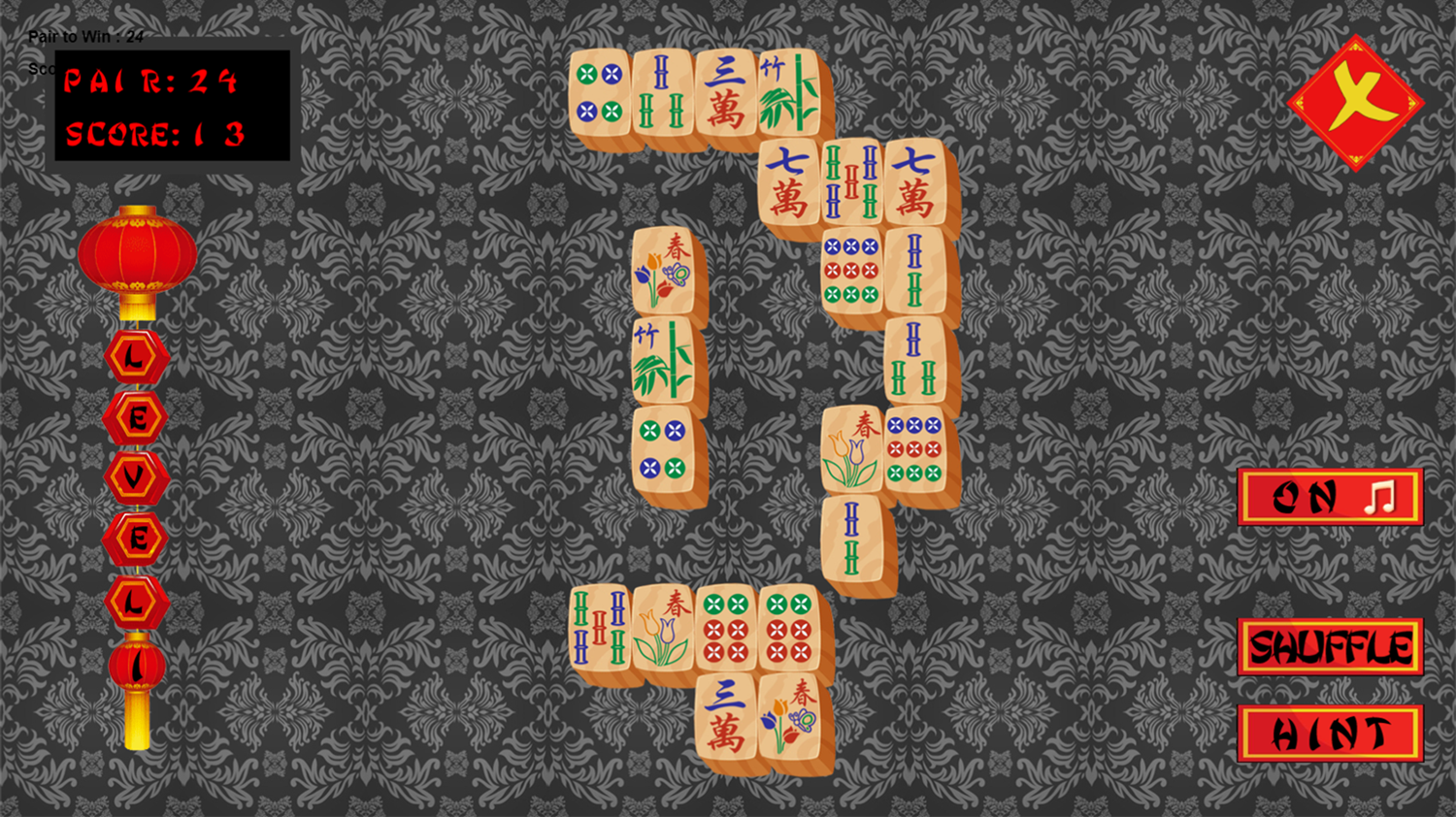 Basic Mahjong Game Play Screenshot.