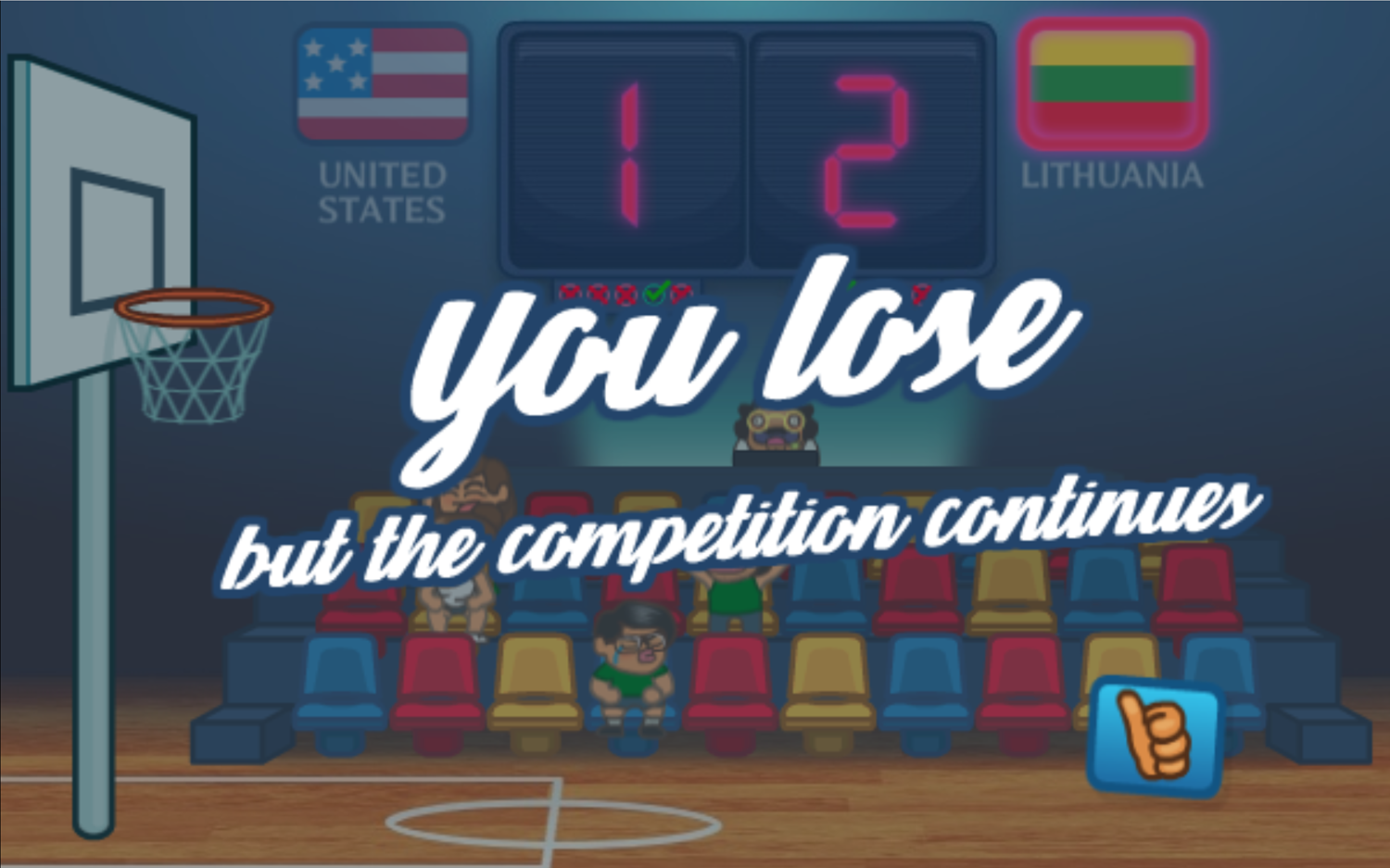 Basket Champs You Lose Screenshot.