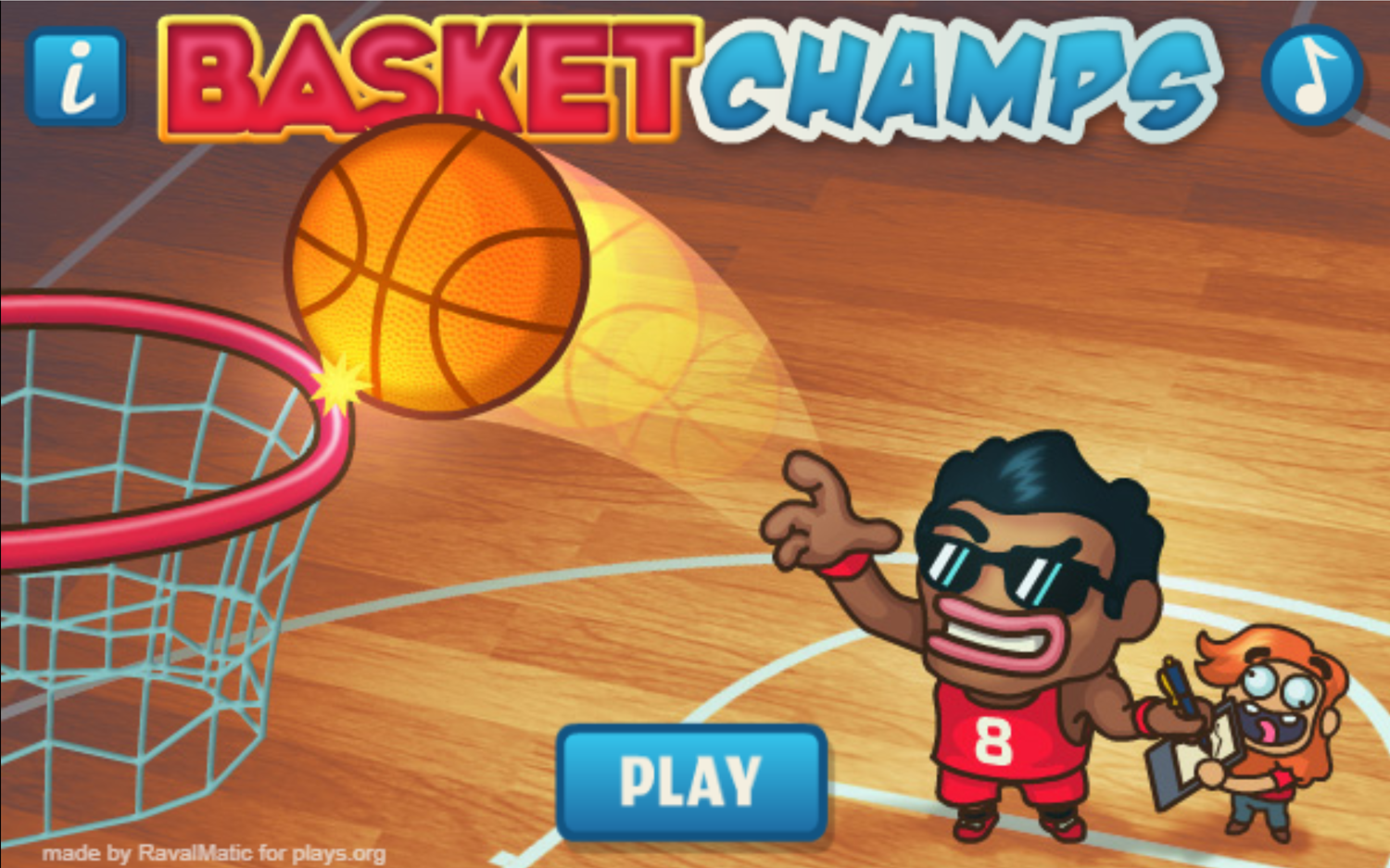 Basket Champs Welcome Screen Screenshot.