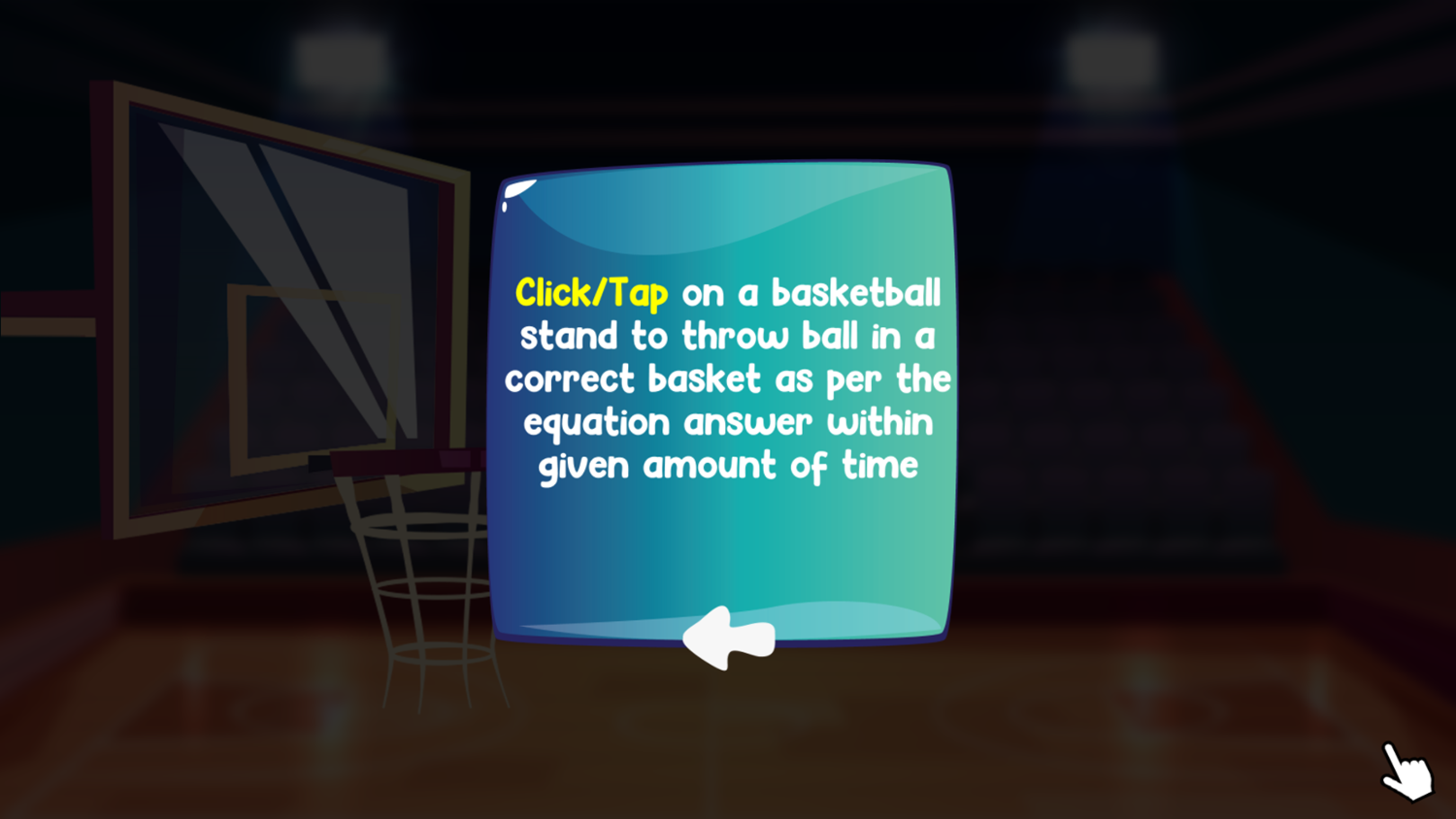 Basket Goal Math Game How To Play Screenshot.