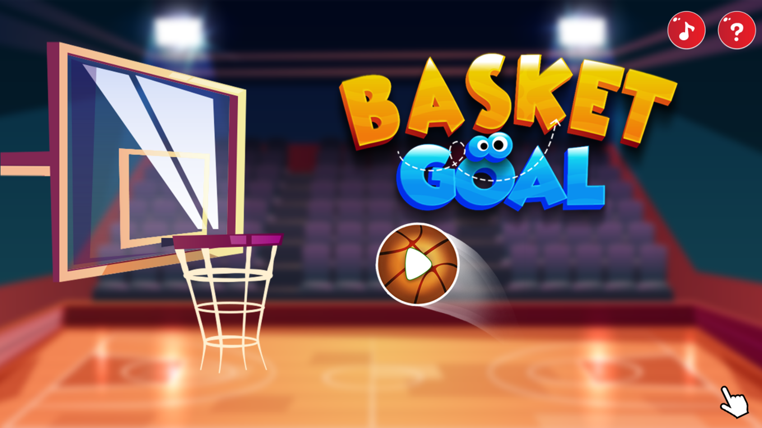 Basket Goal Math Game Welcome Screen Screenshot.