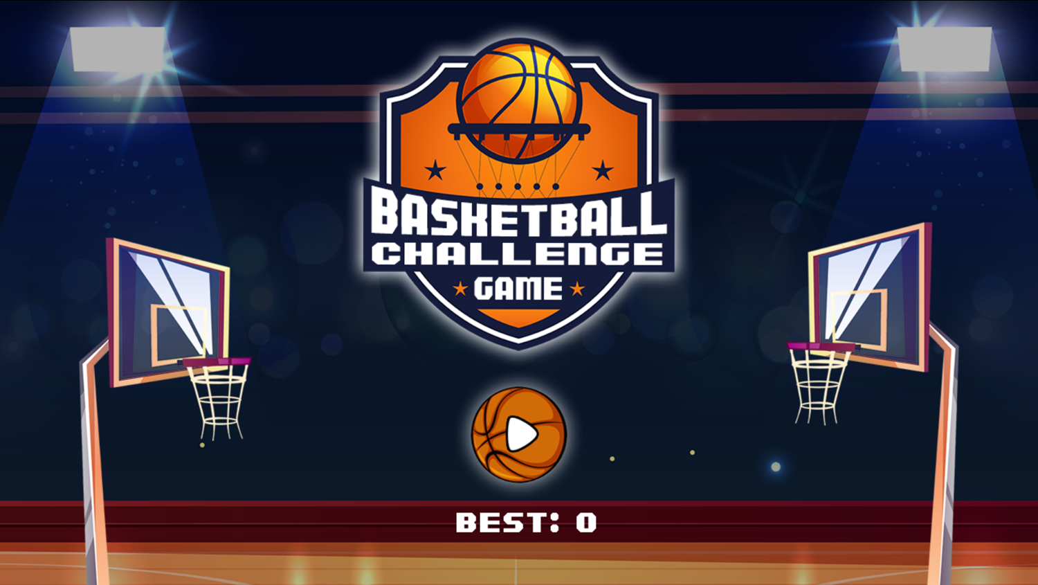 Basketball Challenge Game Welcome Screen Screenshot.