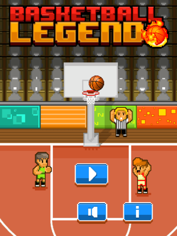 Basketball Legend Game Welcome Screen Screenshot.